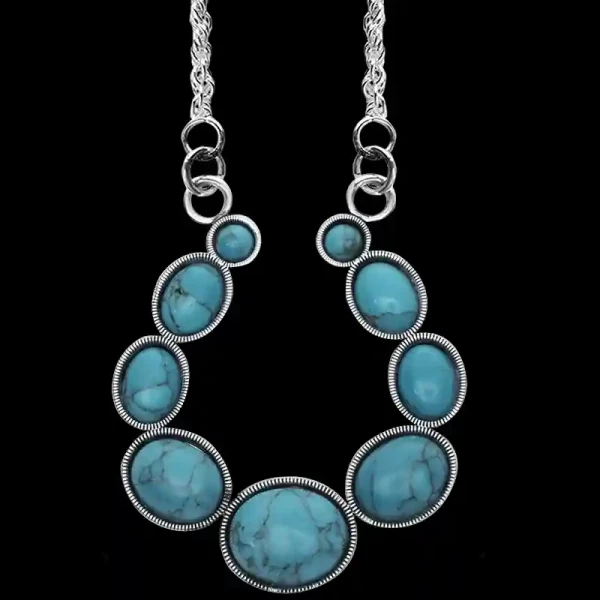 Squash Blossom Turquoise Pendant (In Stock)